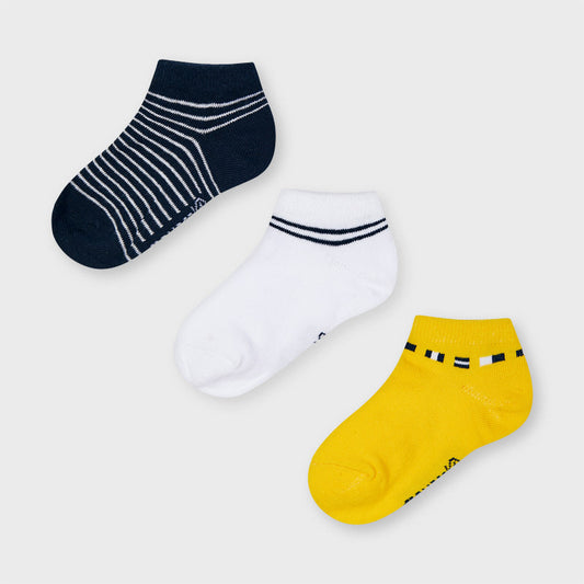 Calcetines cortos liso y rayas niño