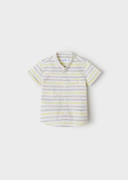 Camisa rayas cuello mao bebé niño