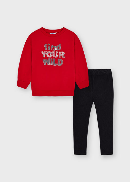 Conjunto leggings knit denim niña