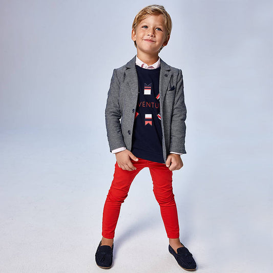 Pantalón largo básico niño slim fit