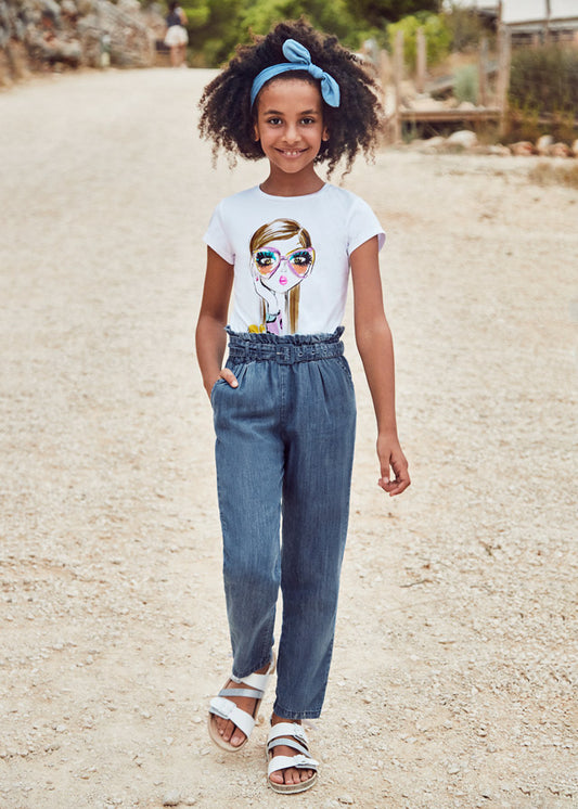 Pantalón largo cinturón ECOFRIENDS Lyocell Tencel™ chica