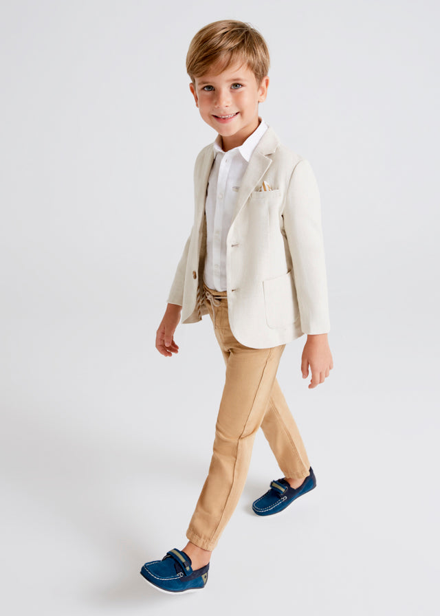Pantalón largo lino sarga niño