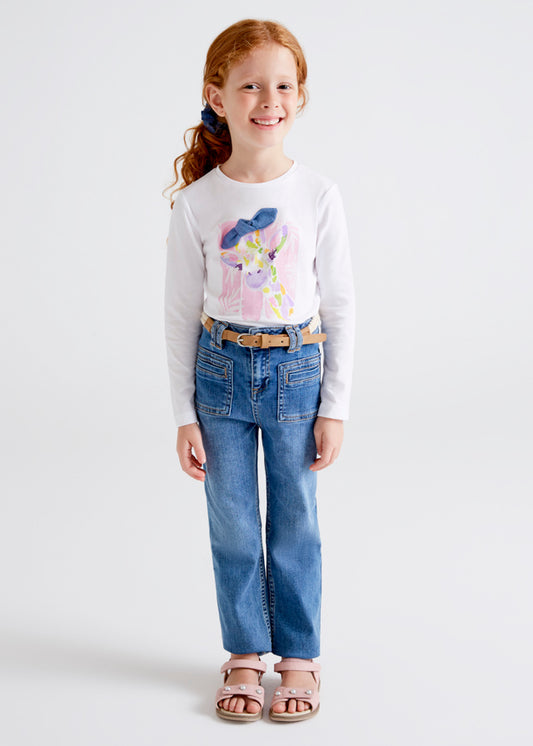 Pantalón largo slim fit niña