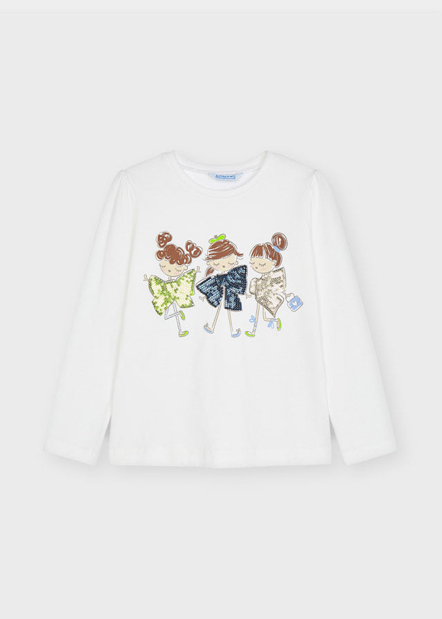 Playera ECOFRIENDS manga larga muñecas niña