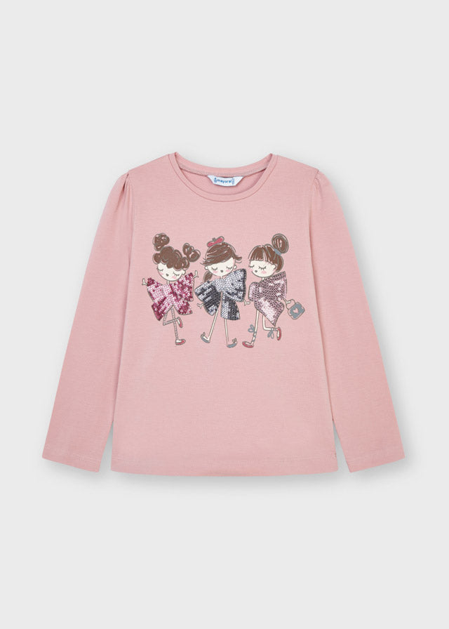 Playera ECOFRIENDS manga larga muñecas niña