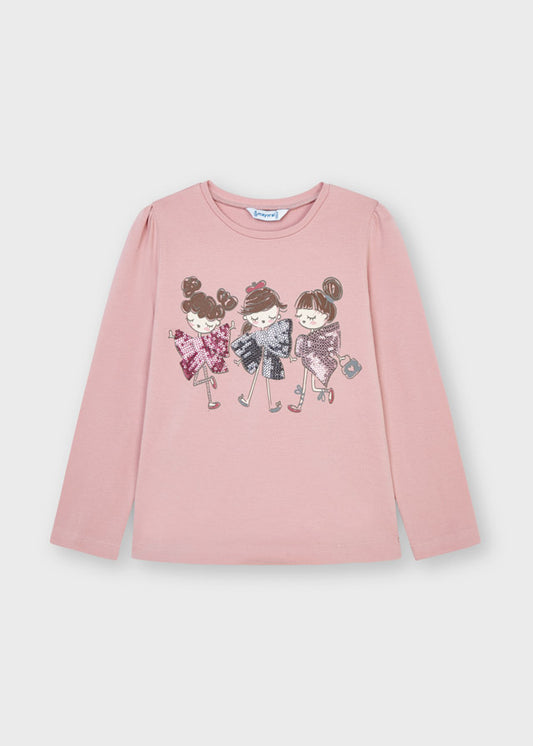 Playera ECOFRIENDS manga larga muñecas niña