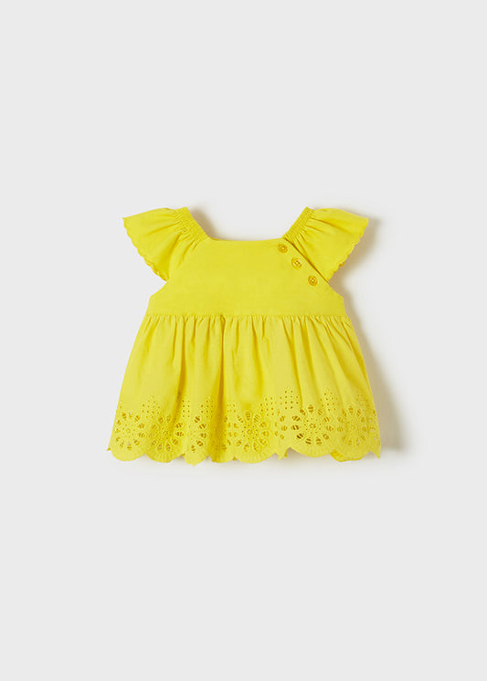Playera manga corta combinada bebé niña