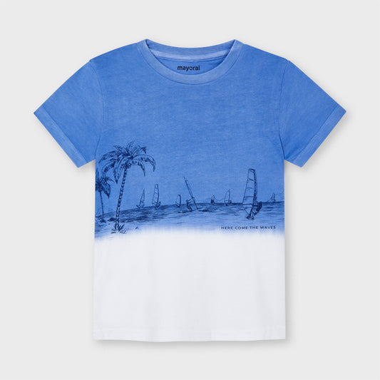 Playera manga corta dip dye niño
