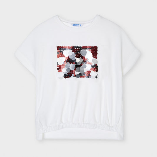 Playera manga corta lentejuelas chica