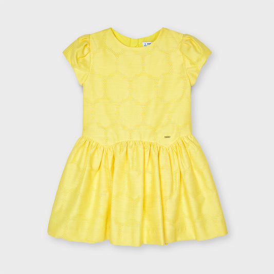 Vestido jacquard flor niña