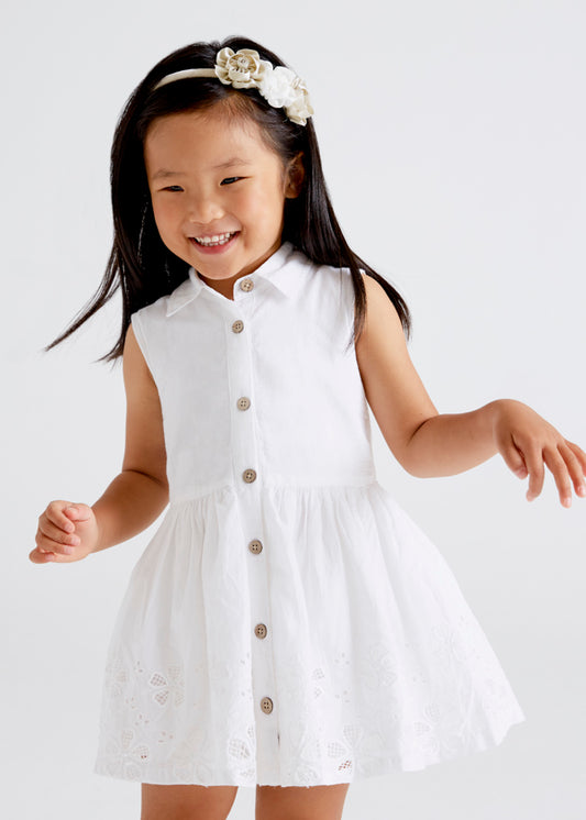 Vestido popelín bordado niña