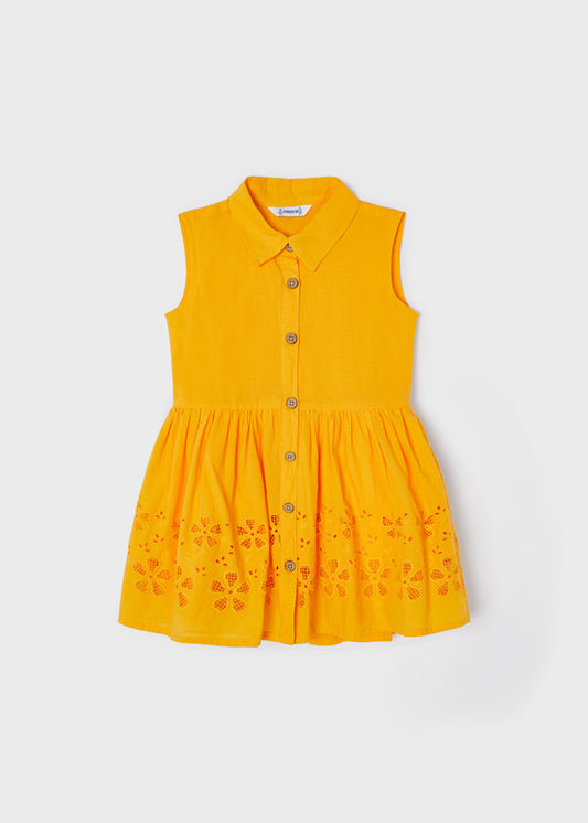 Vestido popelín bordado niña